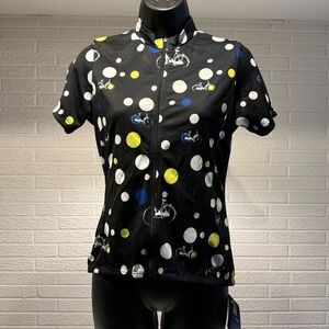 Terry Euro Cycling Jersey Women's Small Bike Print Short Sleeve Full‎ Zip